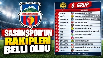 Sasonspor&rsquo;un rakipleri belli oldu