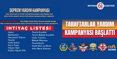 TARAFTARLAR YARDIM KAMPANYASI BAŞLATTI
