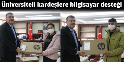 Üniversiteli kardeşlere bilgisayar desteği