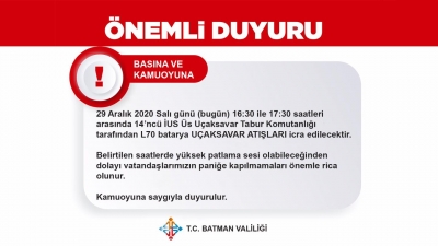 VALİLİKTEN ÖNEMLİ UYARI
