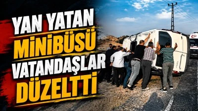 YAN YATAN MİNİB&Uuml;S&Uuml; VATANDAŞLAR D&Uuml;ZELTTİ