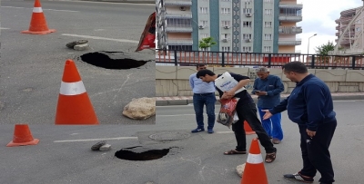 YOLUN ORTASINDA KORKUTAN ÇUKUR!