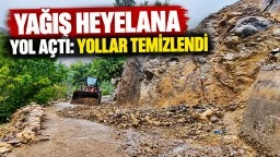 Yağış heyelana yol açtı: Yollar temizlendi